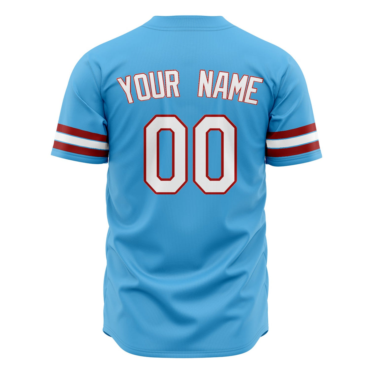 Custom Sky Blue Baseball Jersey (With White Color)