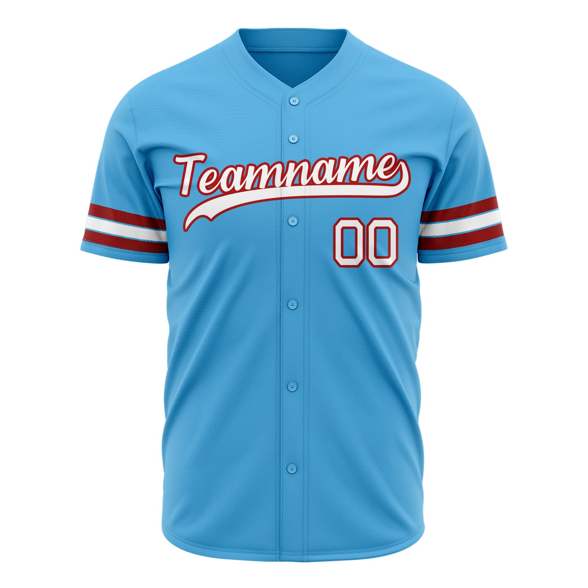 Custom Sky Blue Baseball Jersey (With White Color)