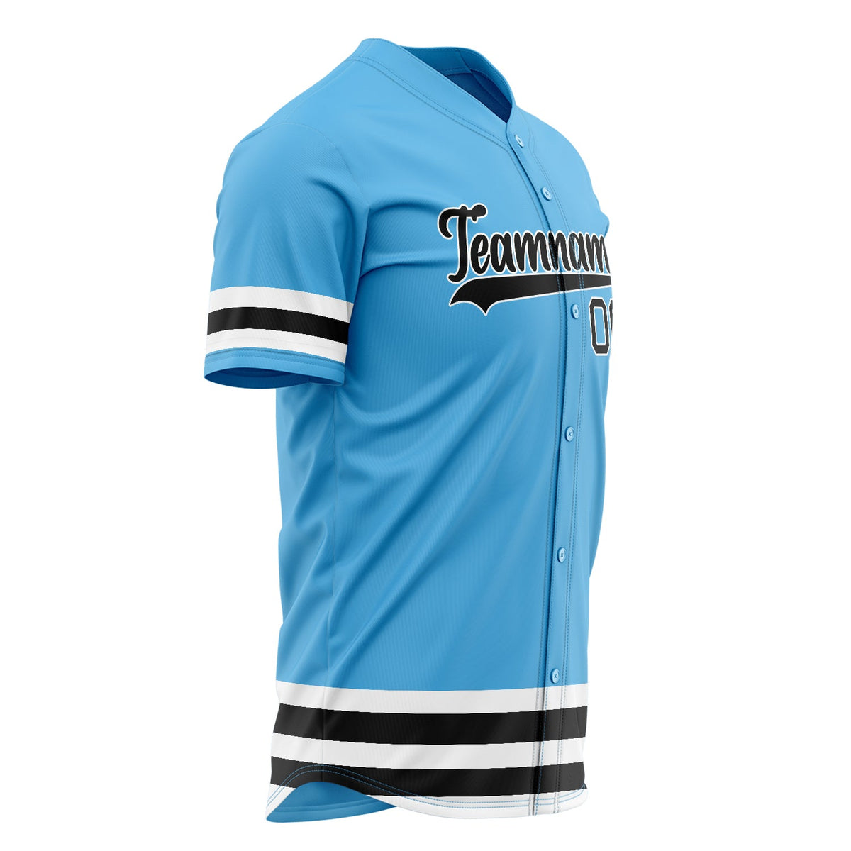 Custom Sky Blue Baseball Jersey (With Black Double Stripe)