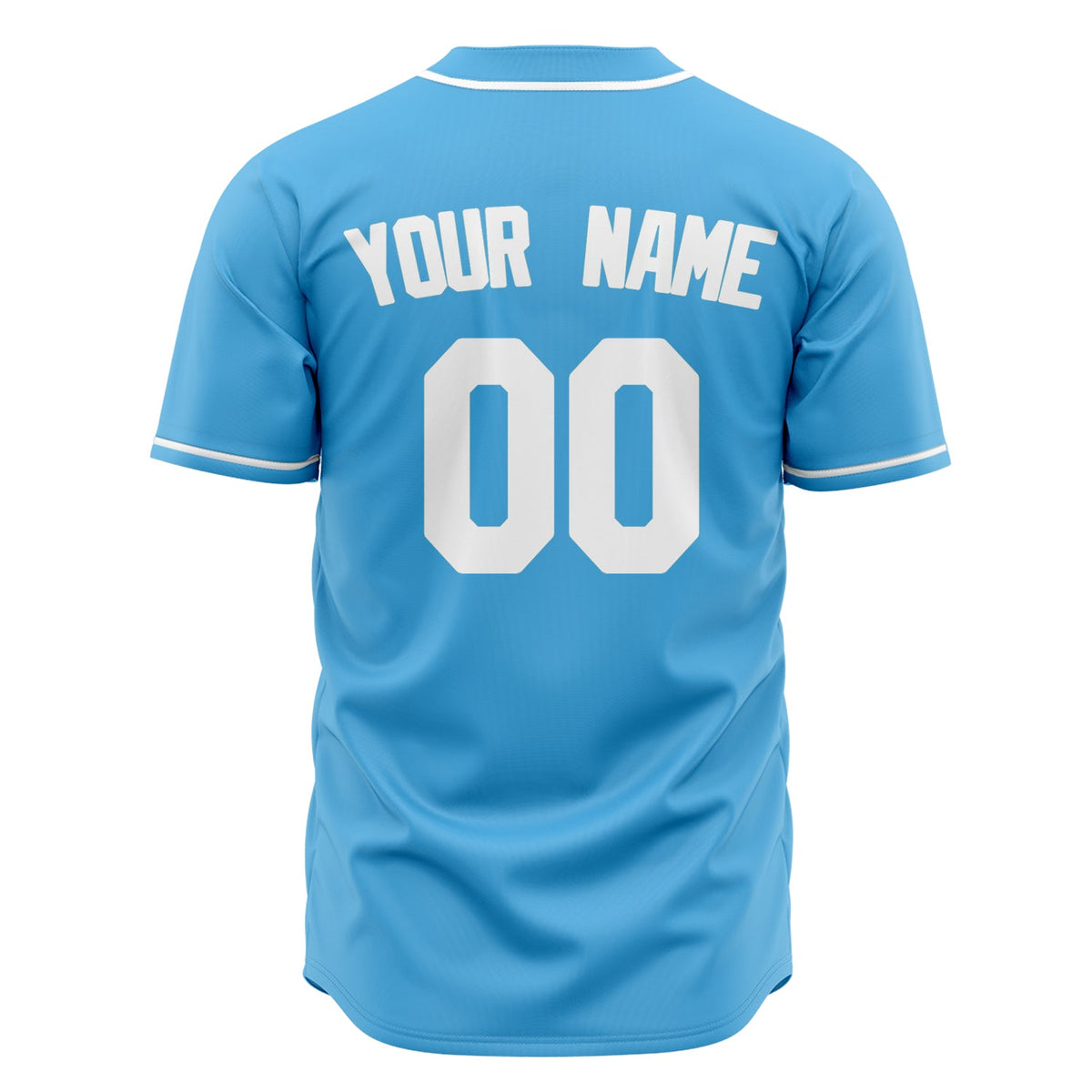 Custom Sky Blue Baseball Jersey (With White Color)