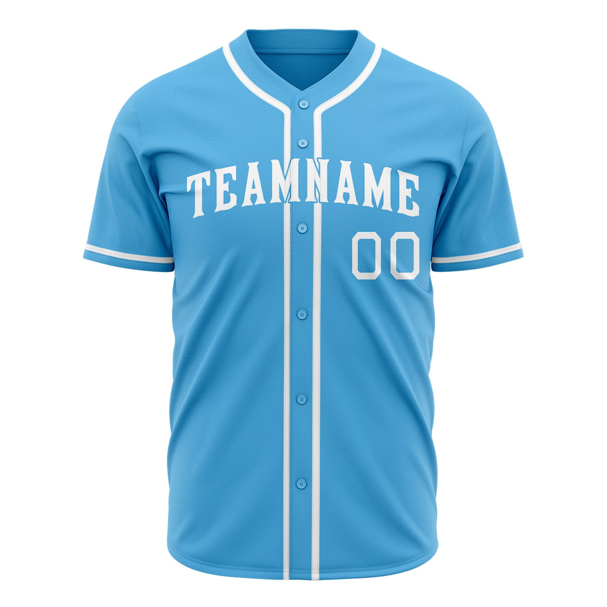 Custom Sky Blue Baseball Jersey (With White Color)