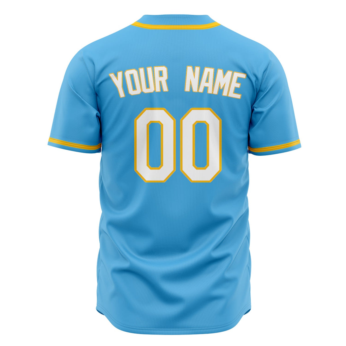 Custom Sky Blue Baseball Jersey (With White Color)