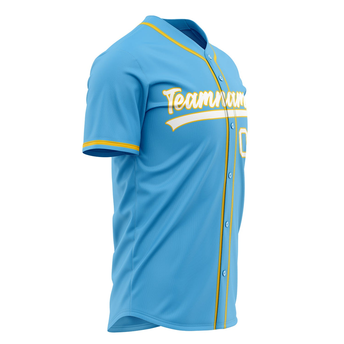 Custom Sky Blue Baseball Jersey (With White Color)