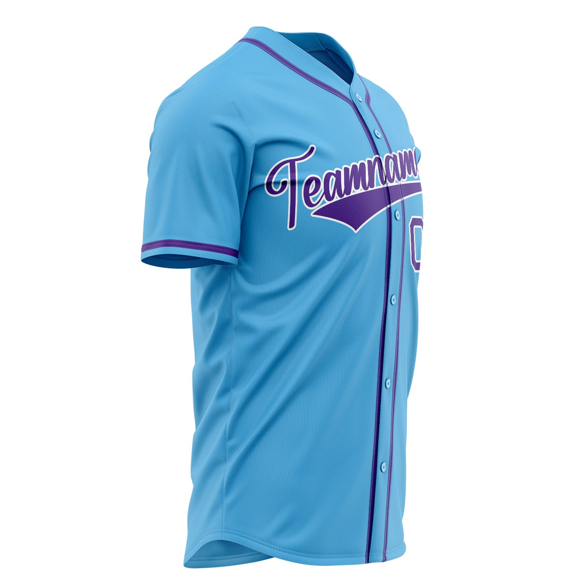 Custom Sky Blue Baseball Jersey (With Purple Color)