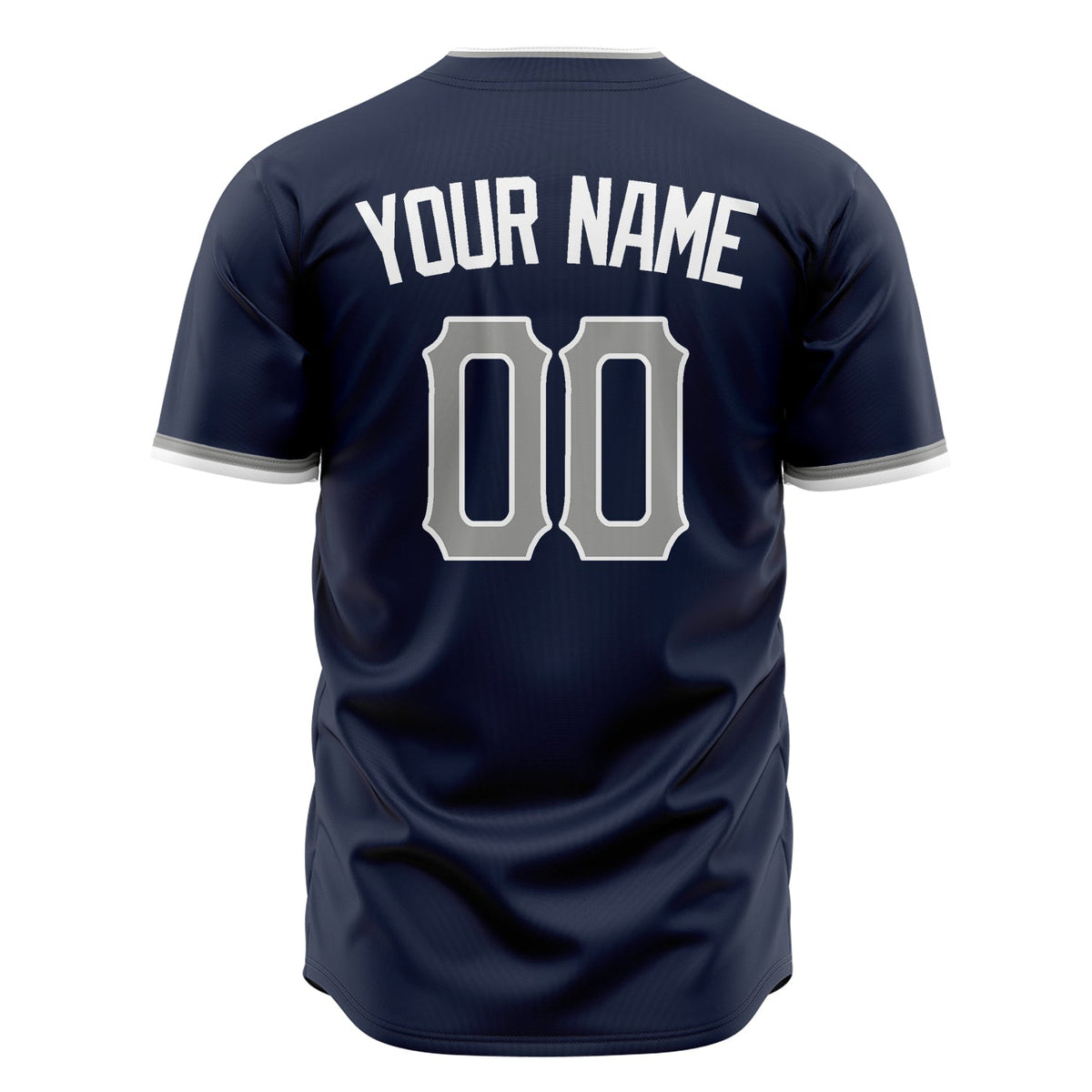 Custom Navy Baseball Jersey (With Gray Color)