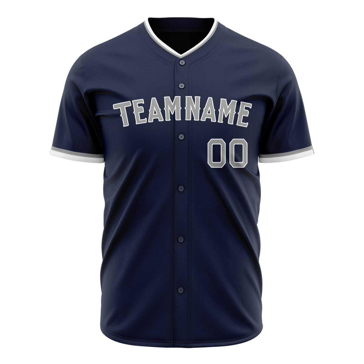 Custom Navy Baseball Jersey (With Gray Color)