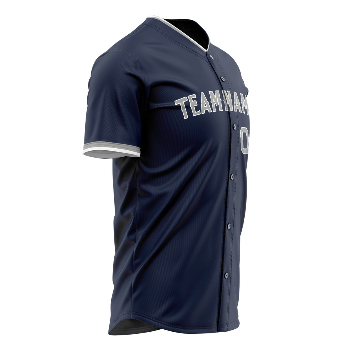 Custom Navy Baseball Jersey (With Gray Color)