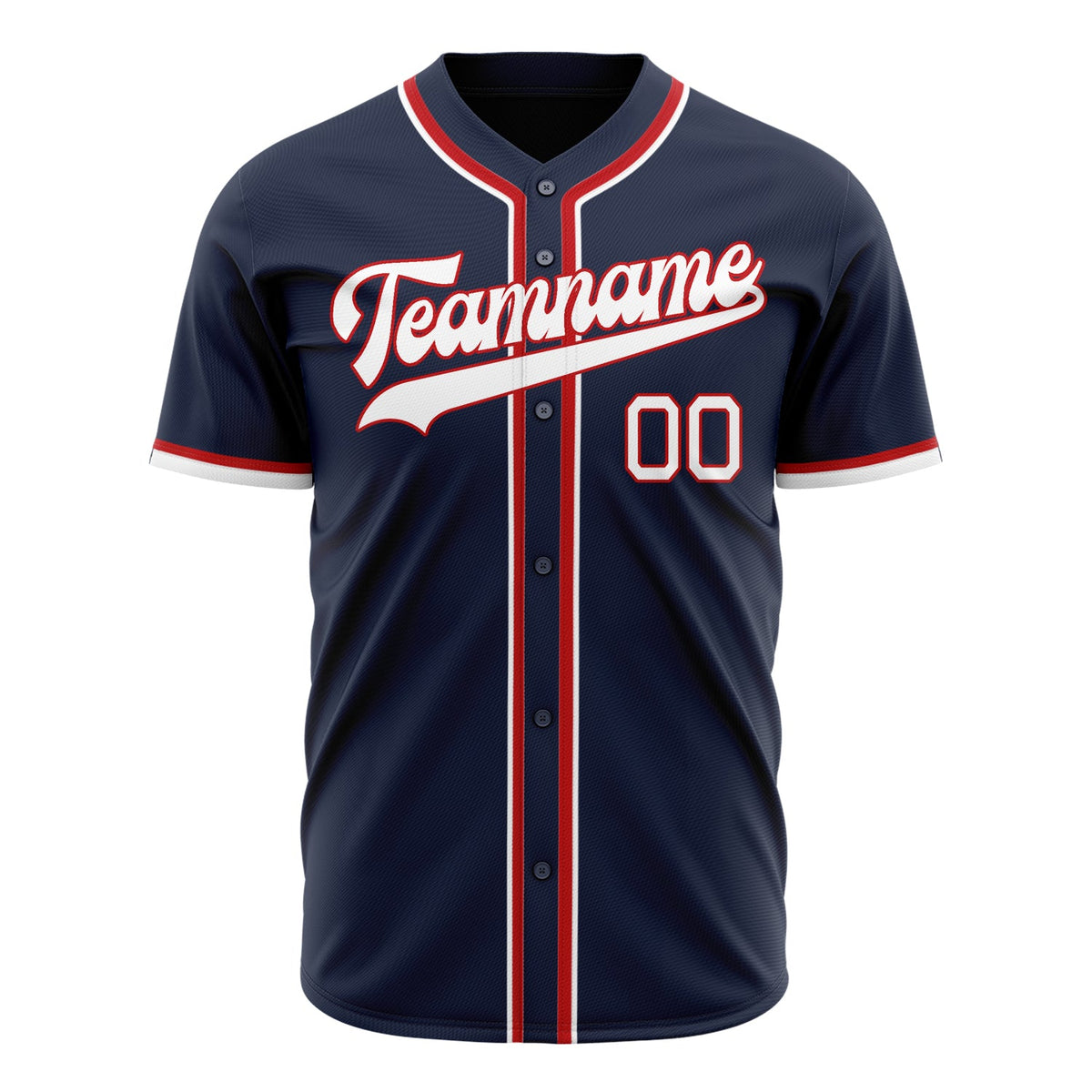 Custom Navy Baseball Jersey (With Red Color)