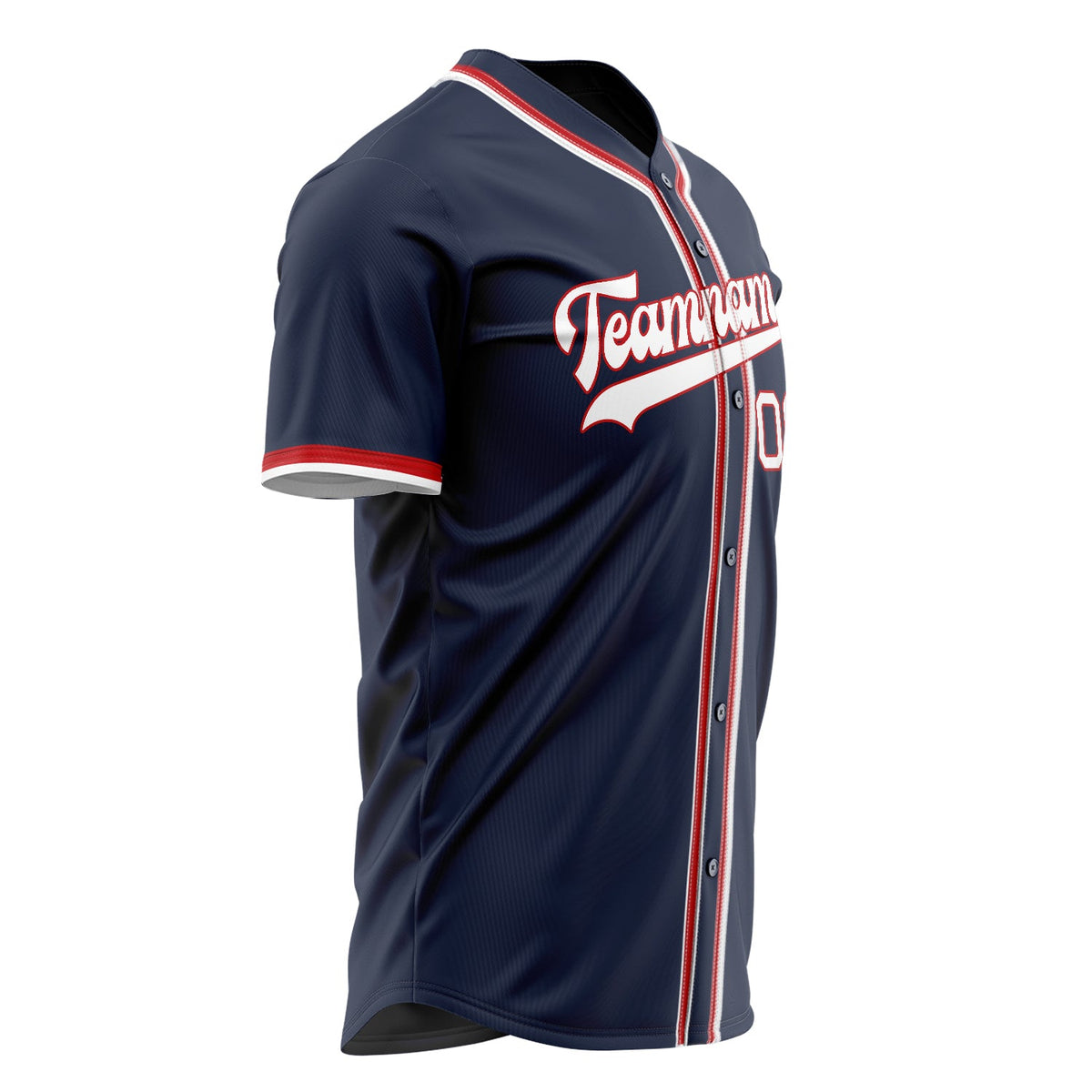 Custom Navy Baseball Jersey (With Red Color)