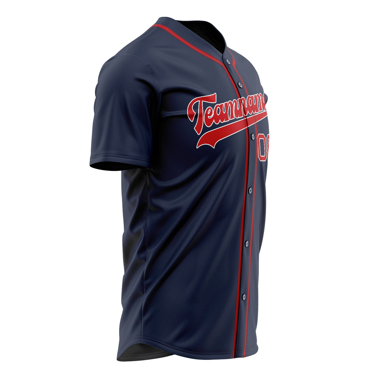 Custom Navy Baseball Jersey (With Red Color)