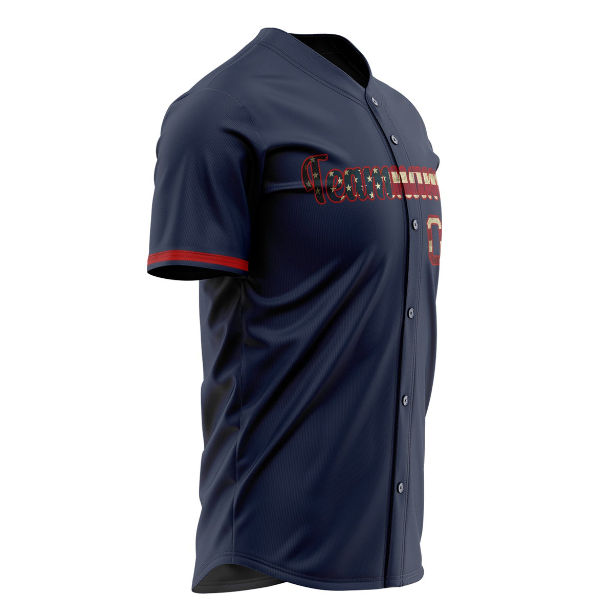 Custom Navy Baseball Jersey (With Red Vintage USA Flag)