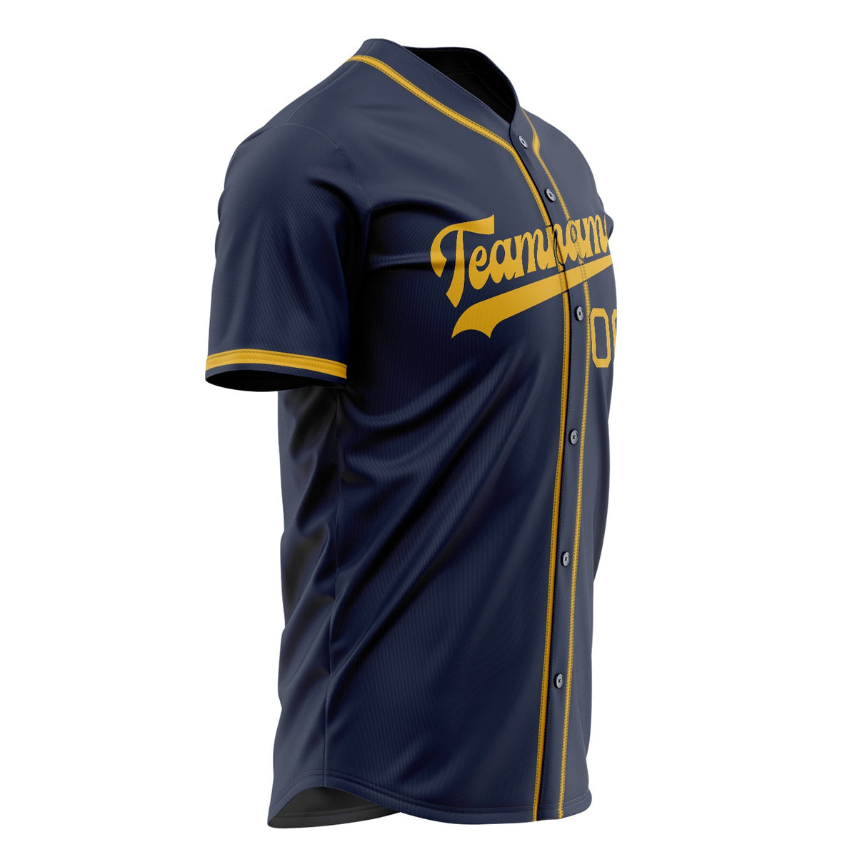 Custom Navy Baseball Jersey (With Gold Color)