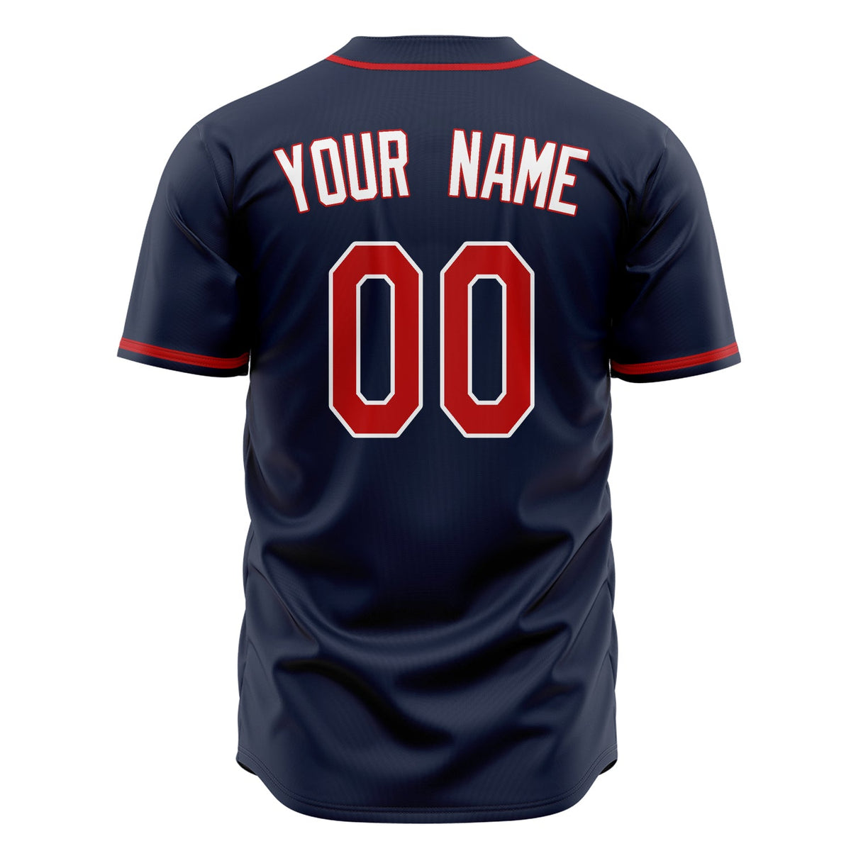 Custom Navy Baseball Jersey (With Red Color)