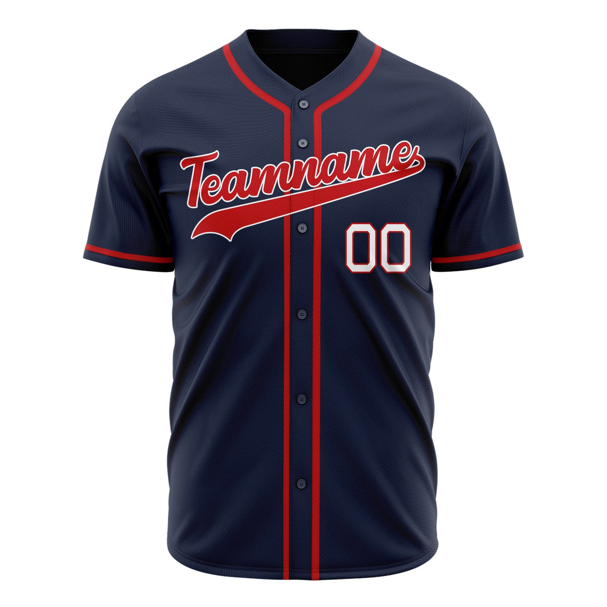 Custom Navy Baseball Jersey (With Red Color)