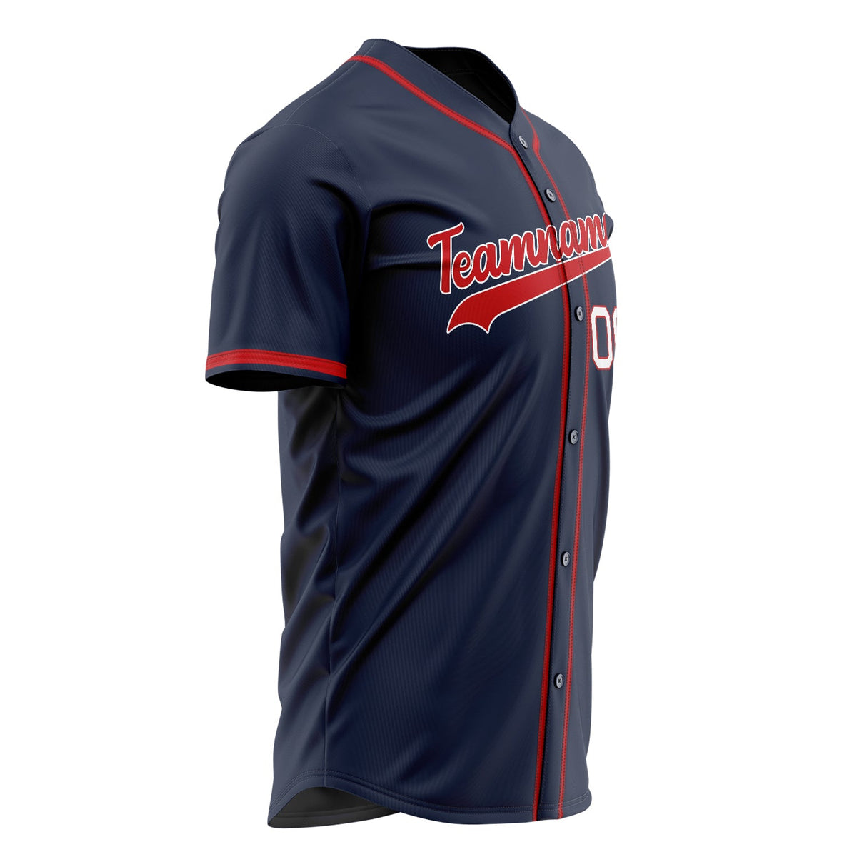 Custom Navy Baseball Jersey (With Red Color)