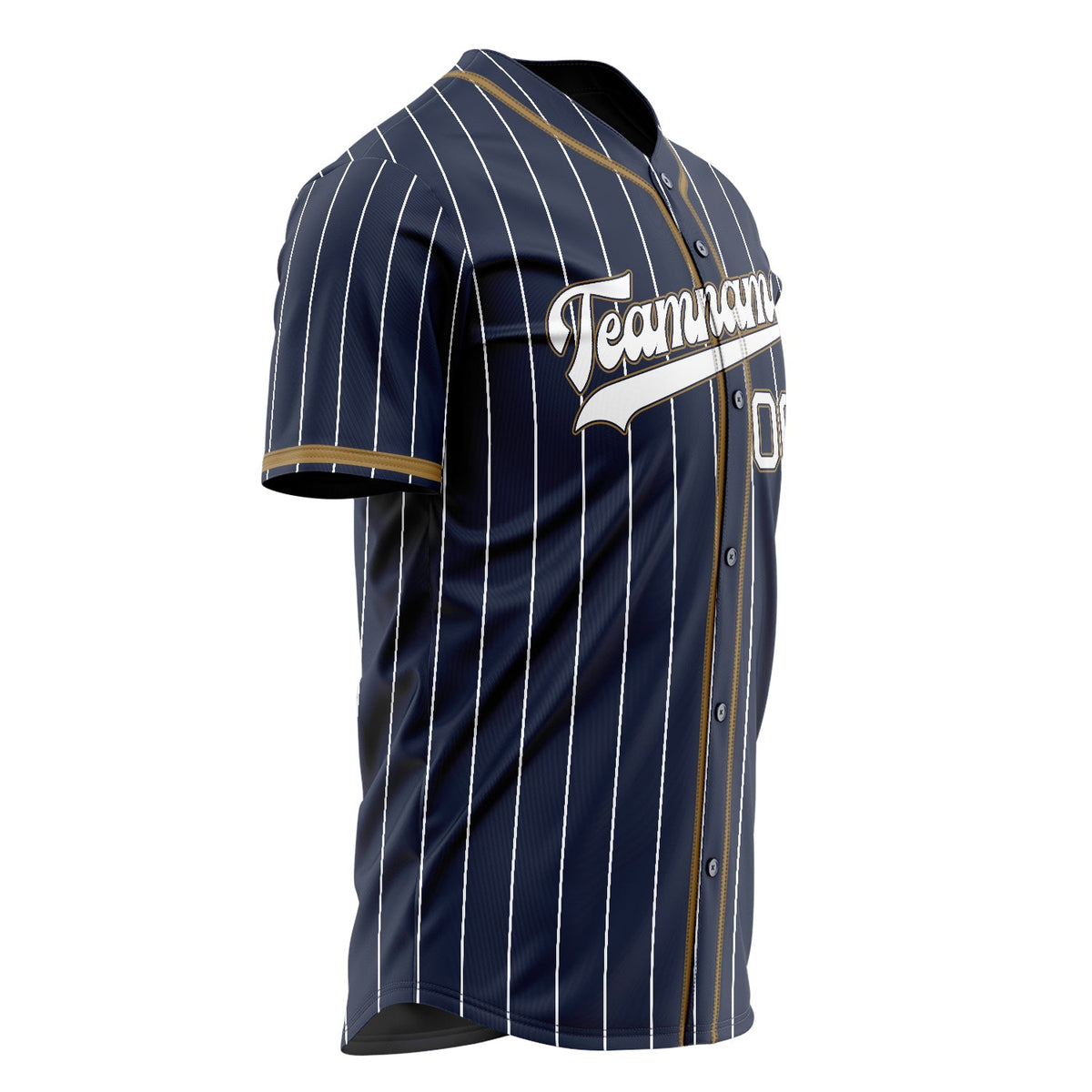 Custom Navy Baseball Jersey (With White White Pinstripe)