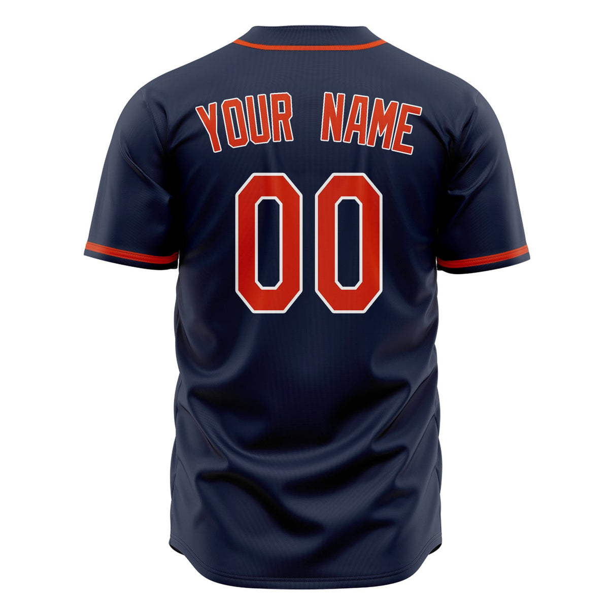 Custom Navy Baseball Jersey (With Red Color)