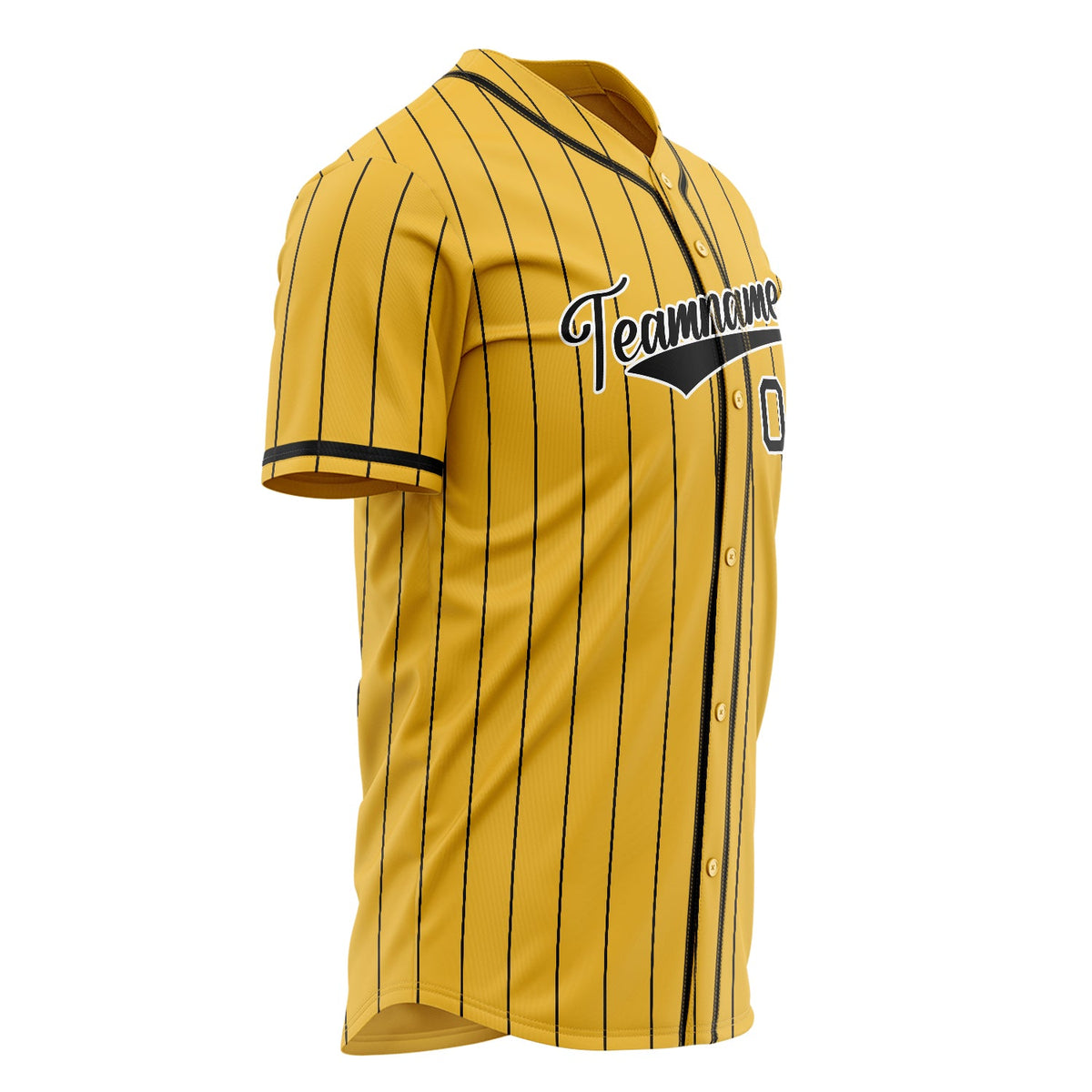 Custom Yellow Baseball Jersey (With Black Black Pinstripe)