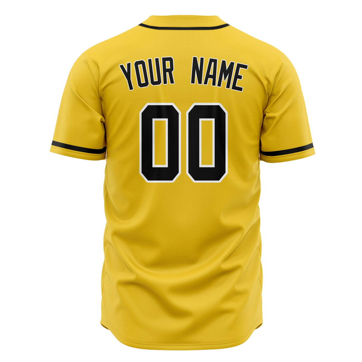 Custom Yellow Baseball Jersey (With Black Color)