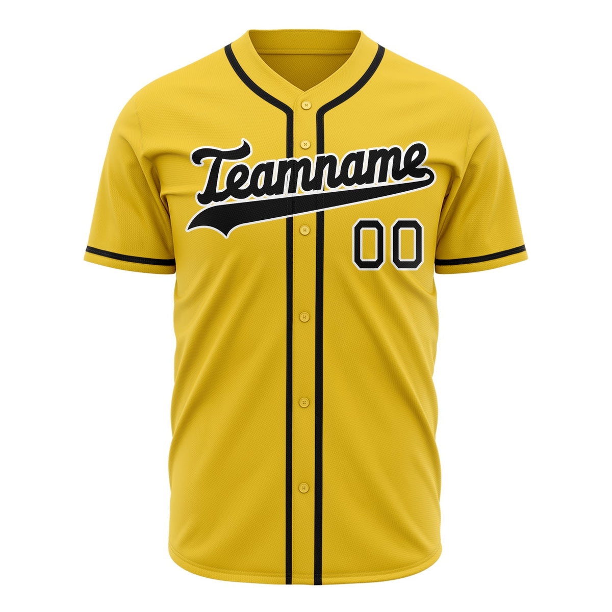 Custom Yellow Baseball Jersey (With Black Color)