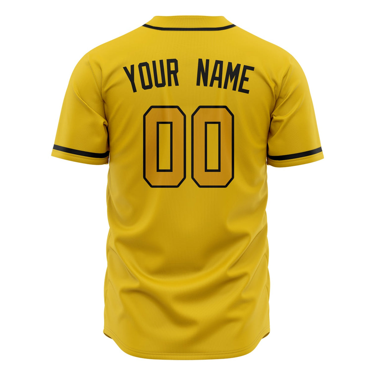 Custom Yellow Baseball Jersey (With Gold Color)