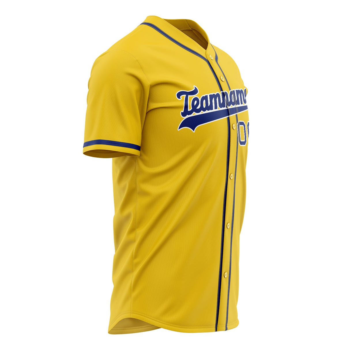 Custom Yellow Baseball Jersey (With Navy Color)