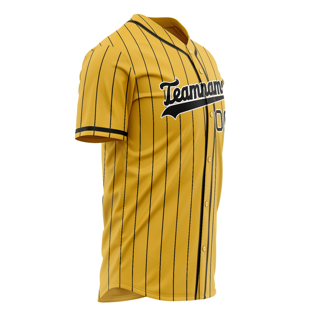 Custom Yellow Baseball Jersey (With Black Black Pinstripe)