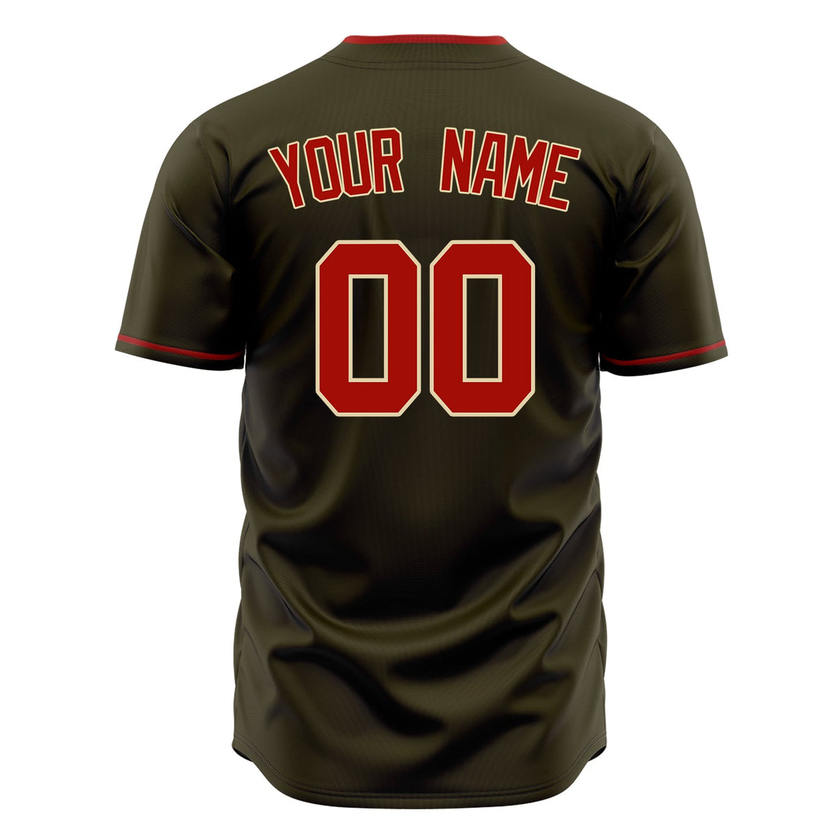 Custom Olive Baseball Jersey (With Red Color)