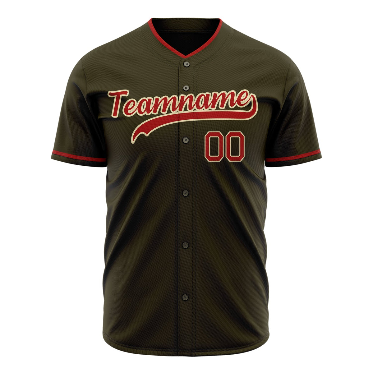 Custom Olive Baseball Jersey (With Red Color)