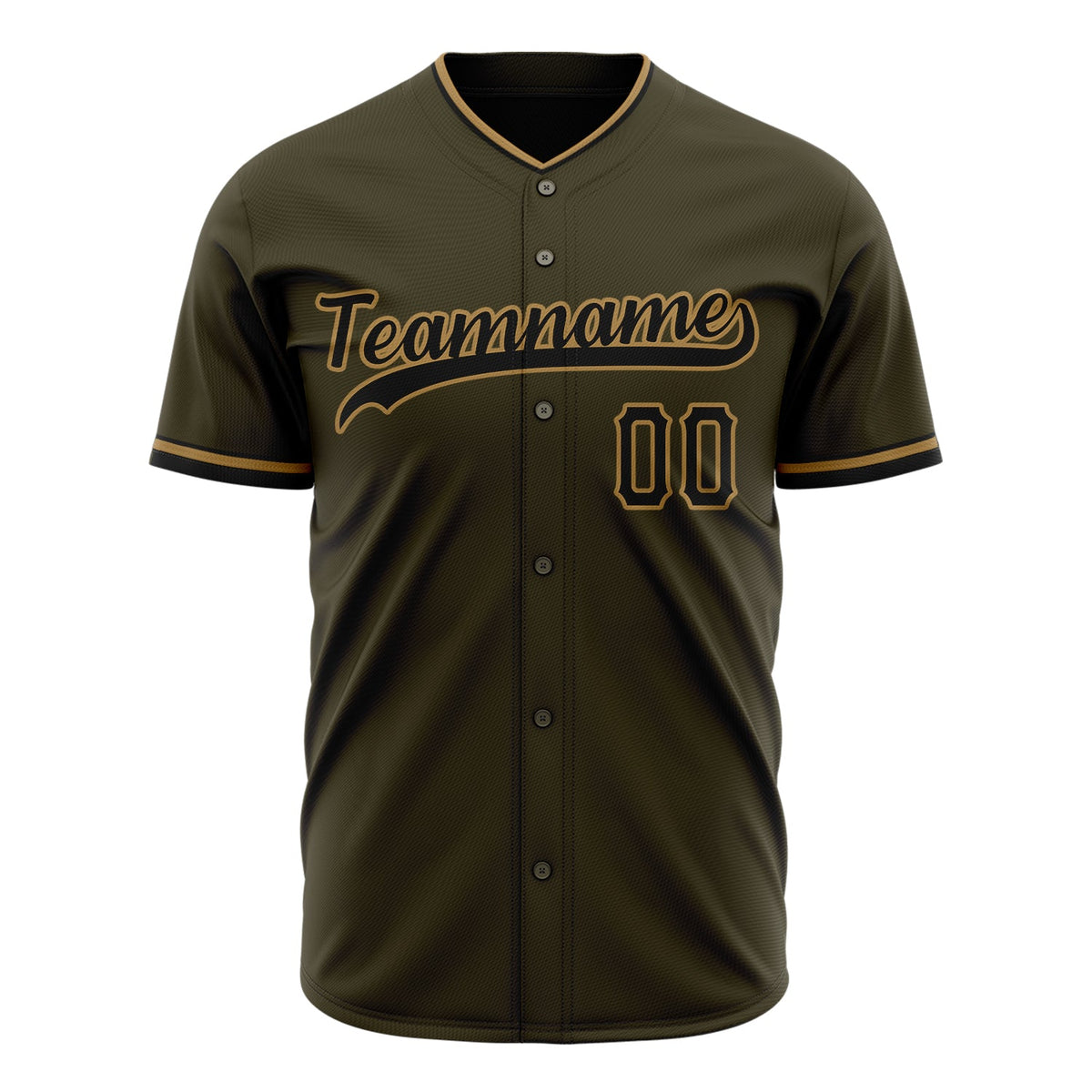 Custom Olive Baseball Jersey (With Old Gold Color)