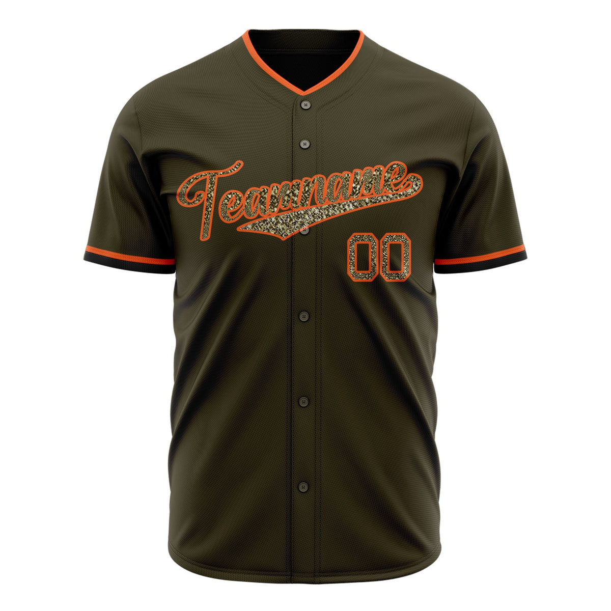 Custom Olive Baseball Jersey (With Camo Color)