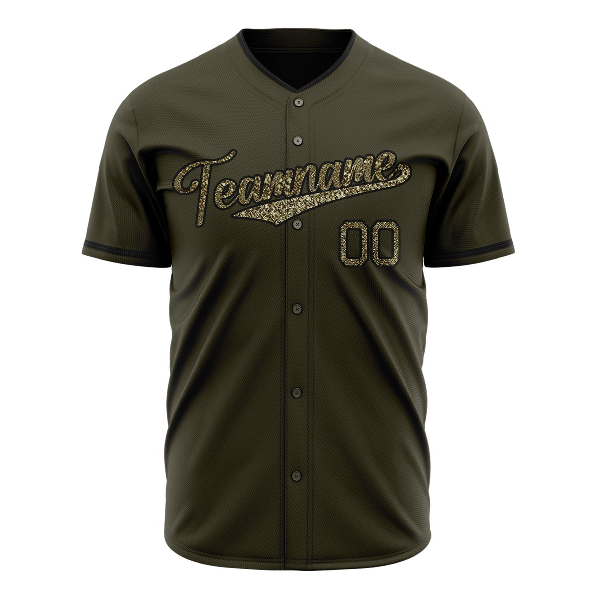 Custom Olive Baseball Jersey (With Camo Color)