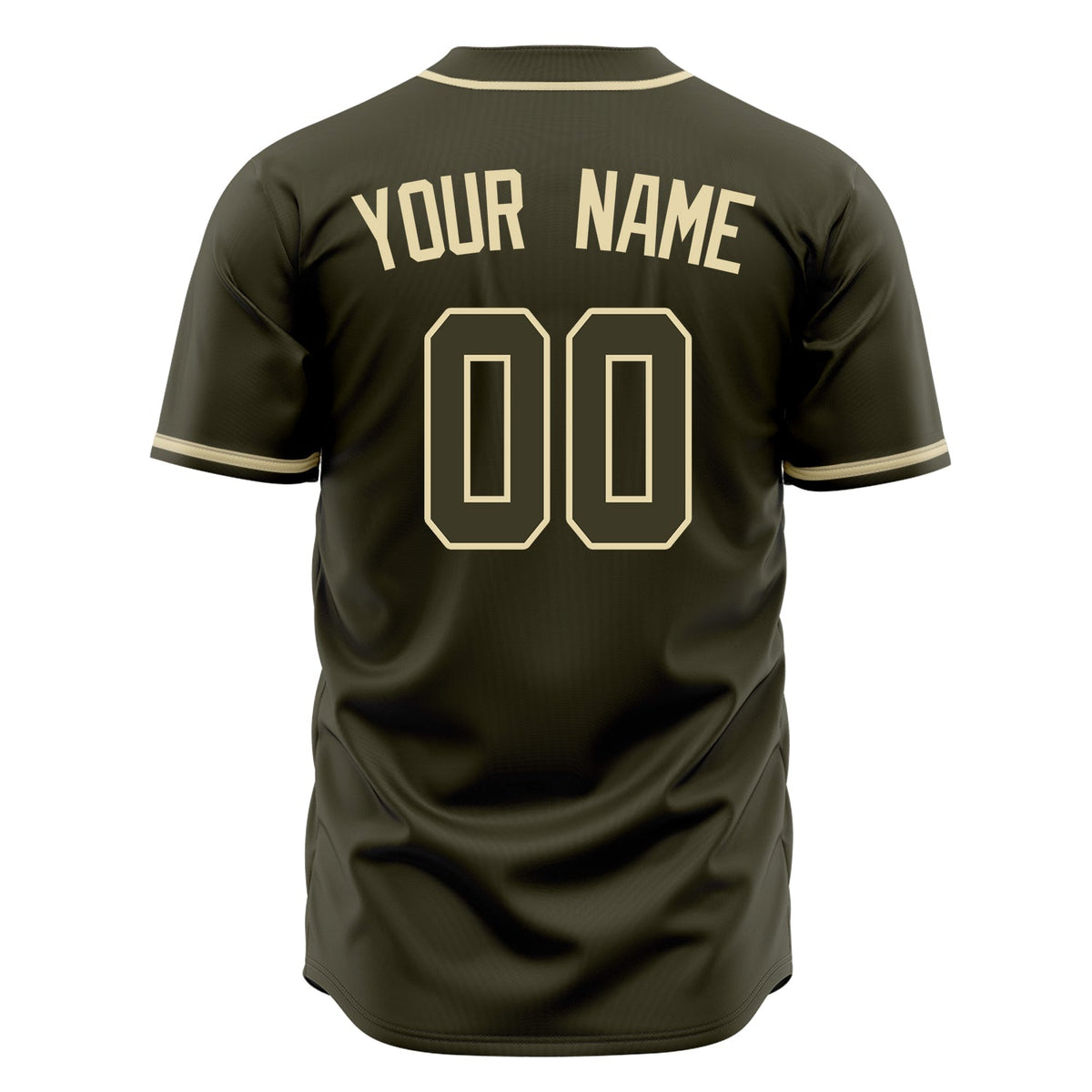 Custom Olive Baseball Jersey (With Cream Color)