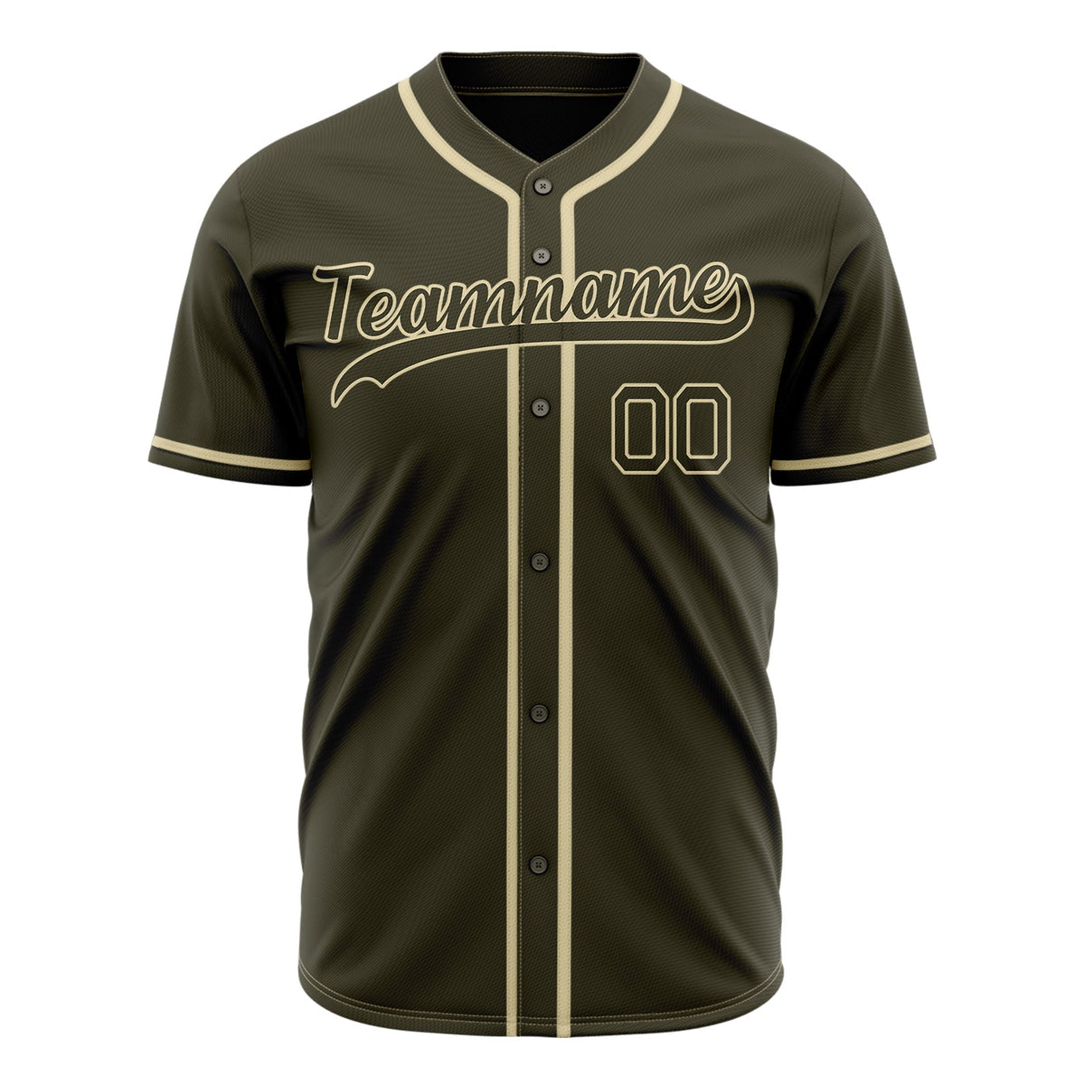 Custom Olive Baseball Jersey (With Cream Color)