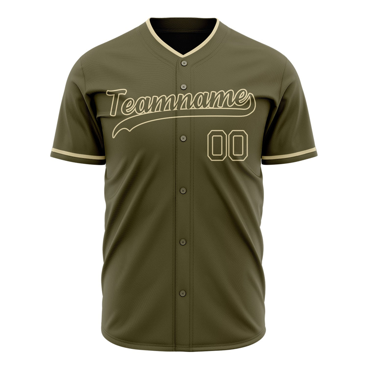 Custom Olive Baseball Jersey (With Cream Color)