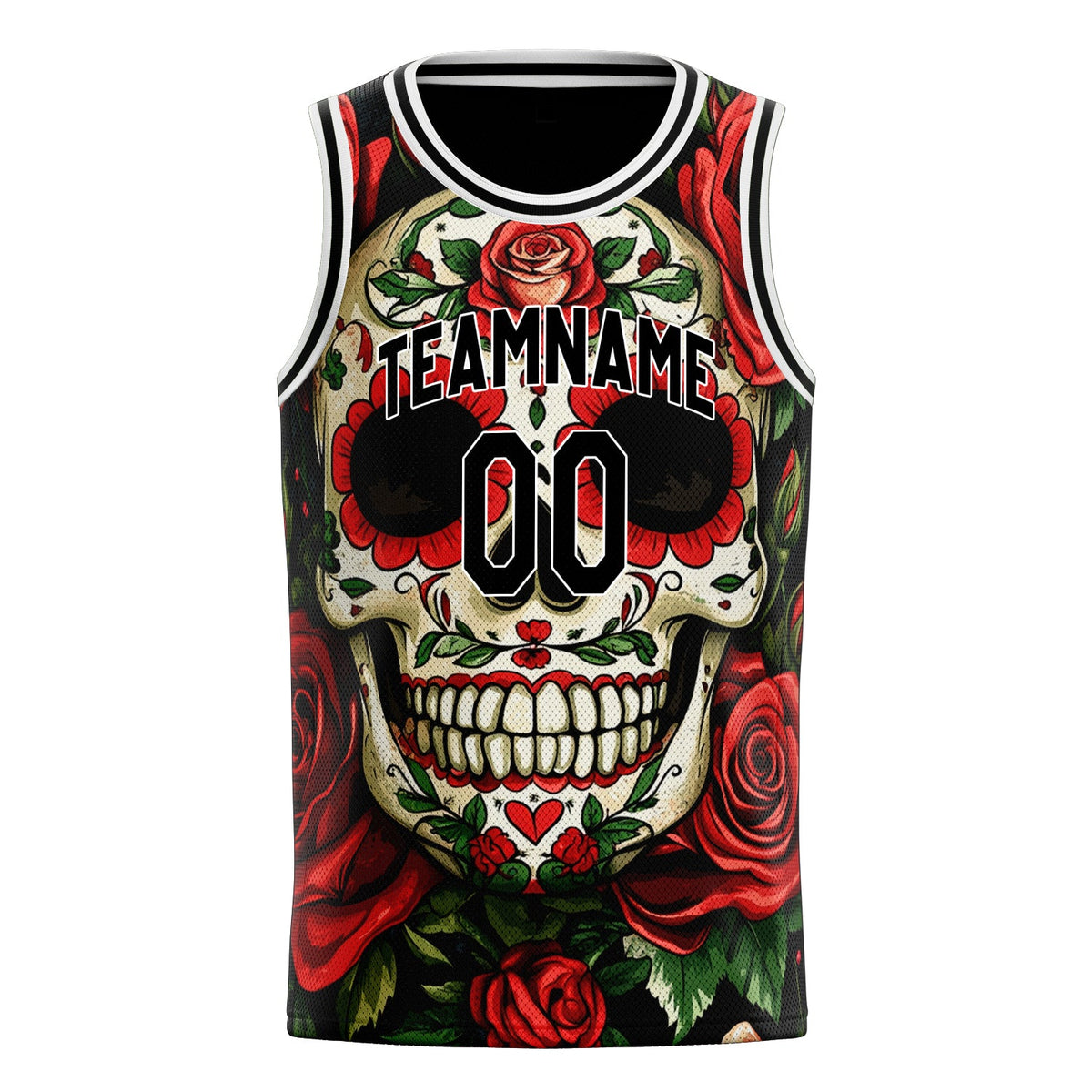 Custom Red Skull Basketball Jersey