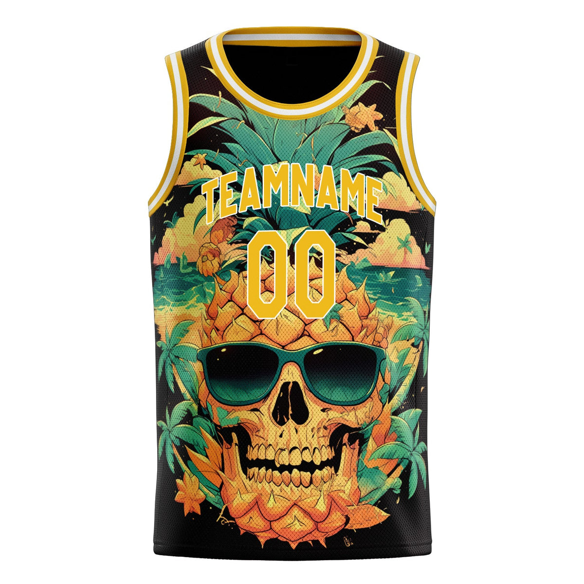 Custom green Skull Basketball Jersey