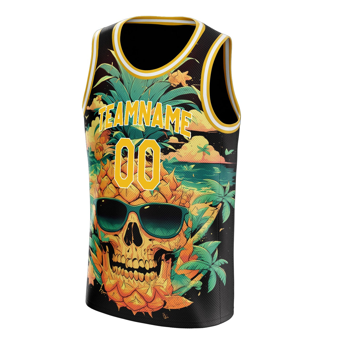 Custom green Skull Basketball Jersey