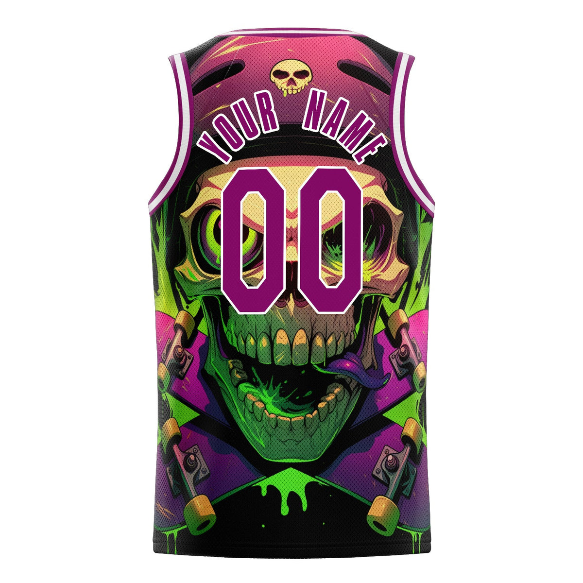 Custom Purple Skull Basketball Jersey