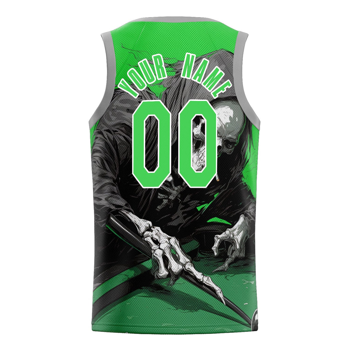 Custom Green Skull Basketball Jersey