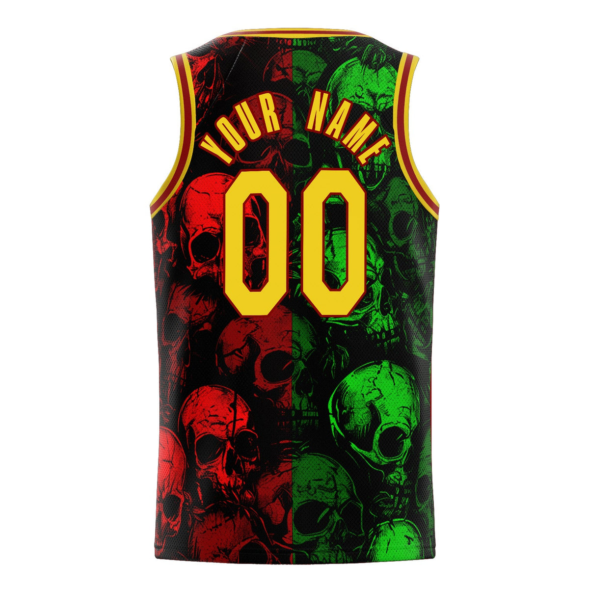 Custom Green Skull Basketball Jersey