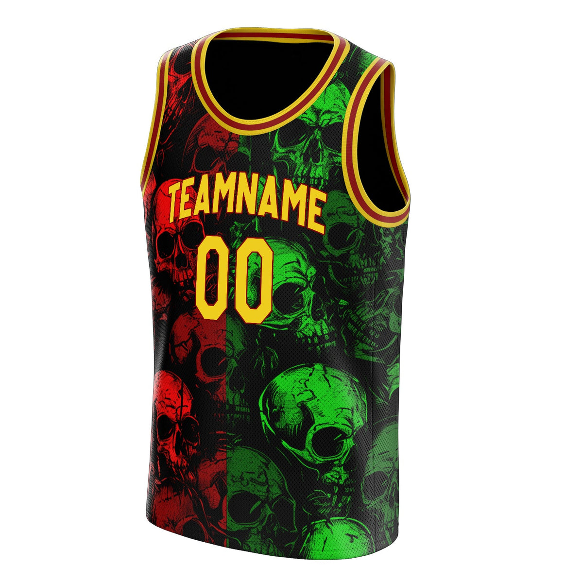 Custom Green Skull Basketball Jersey