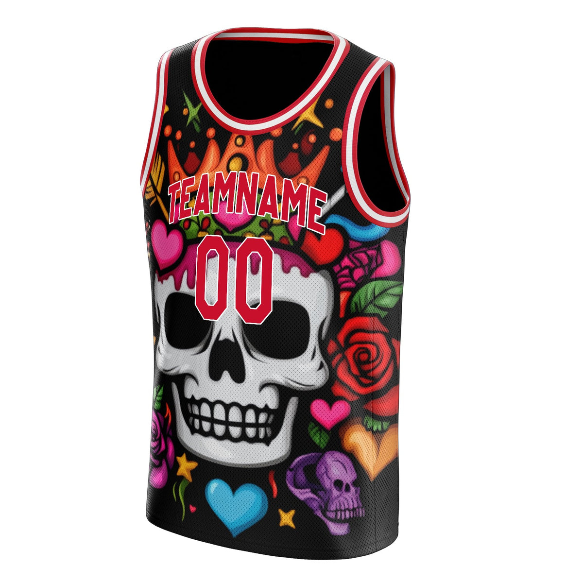 Custom Red Skull Basketball Jersey