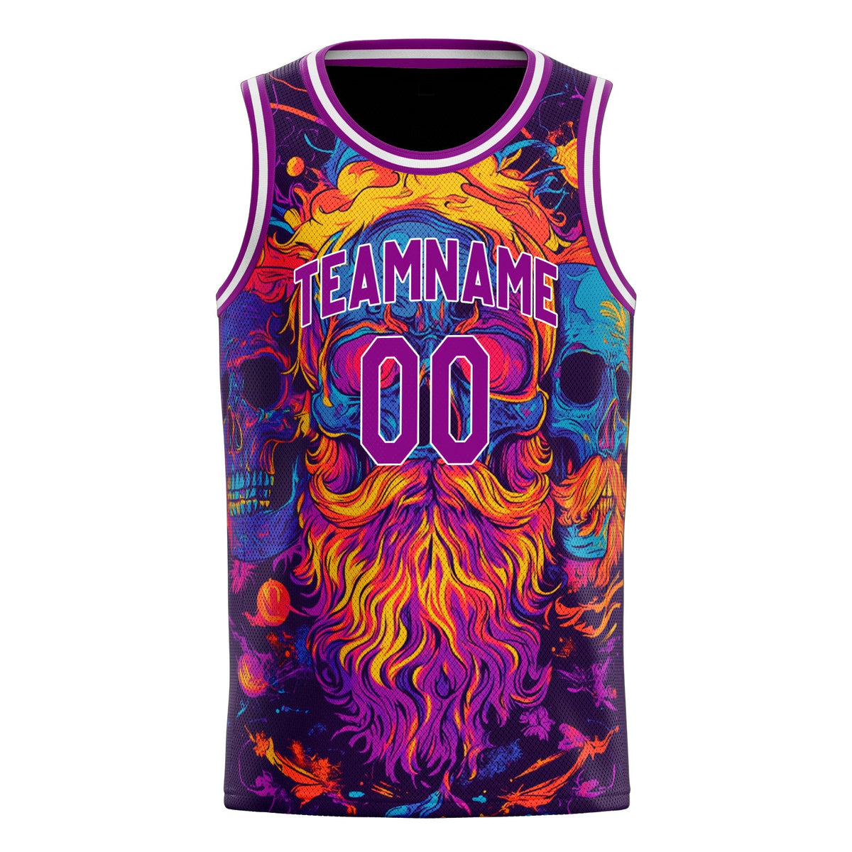 Custom Purple Skull Basketball Jersey