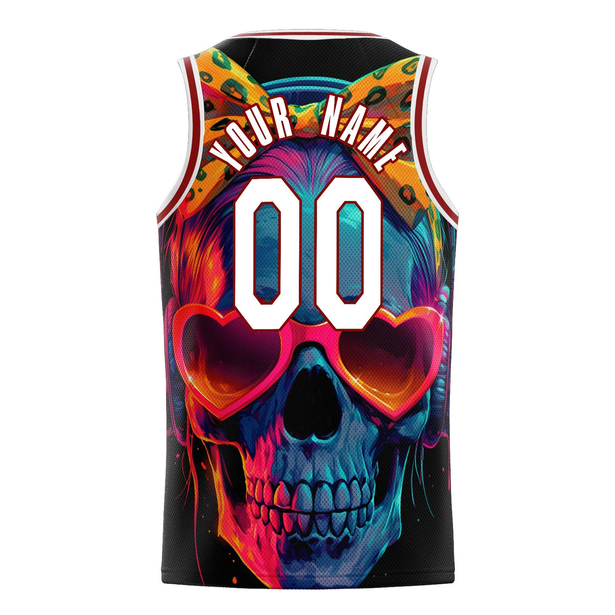 Custom Red Skull Basketball Jersey