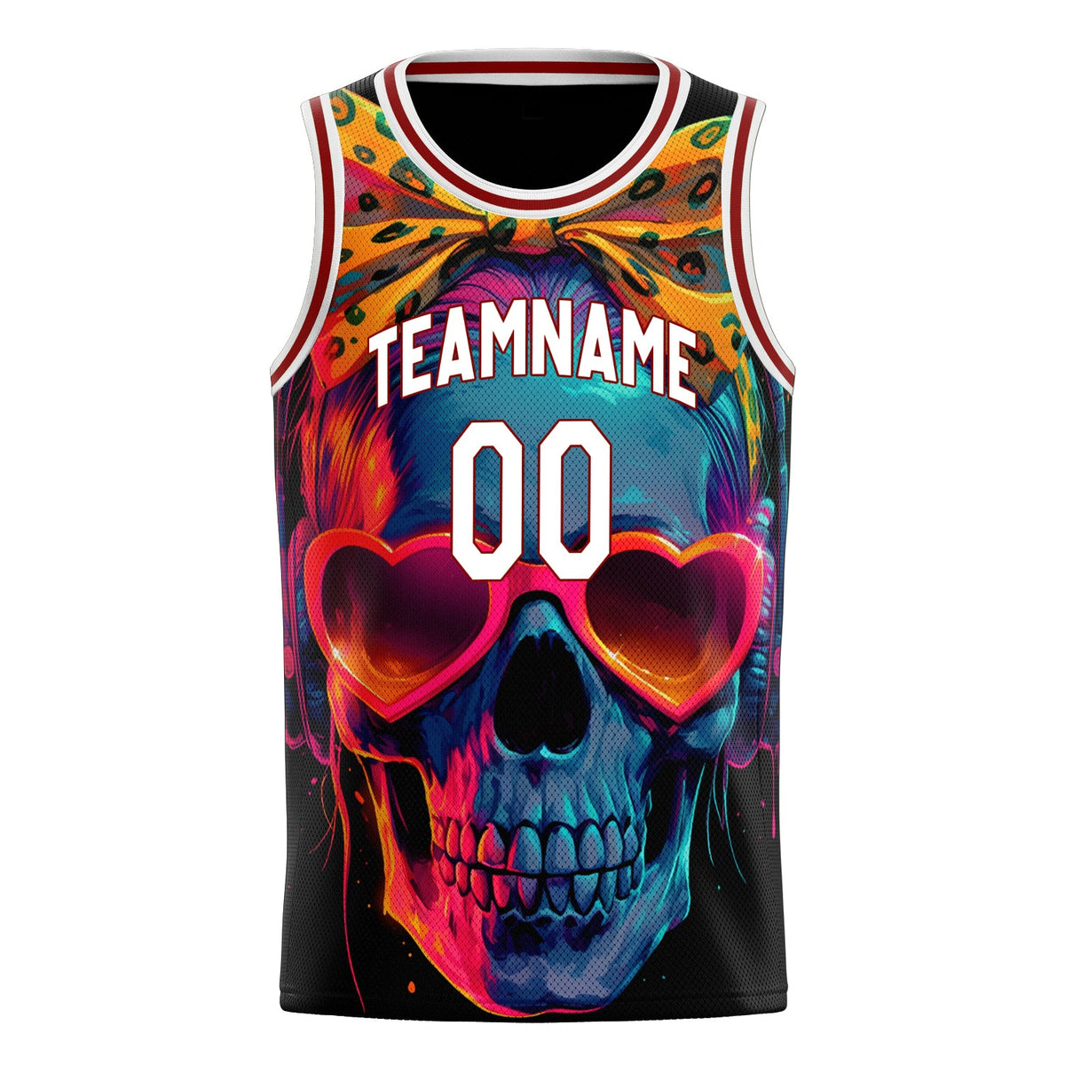 Custom Red Skull Basketball Jersey