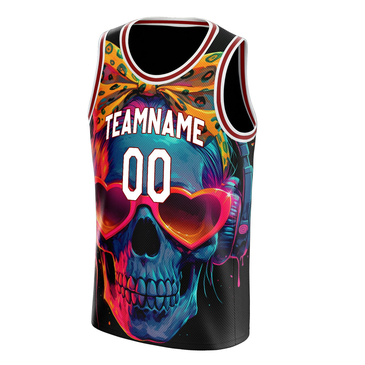 Custom Red Skull Basketball Jersey