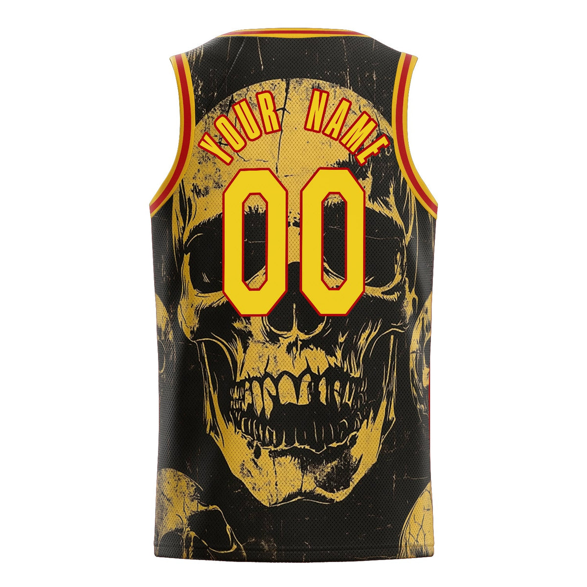 Custom Gold Skull Basketball Jersey