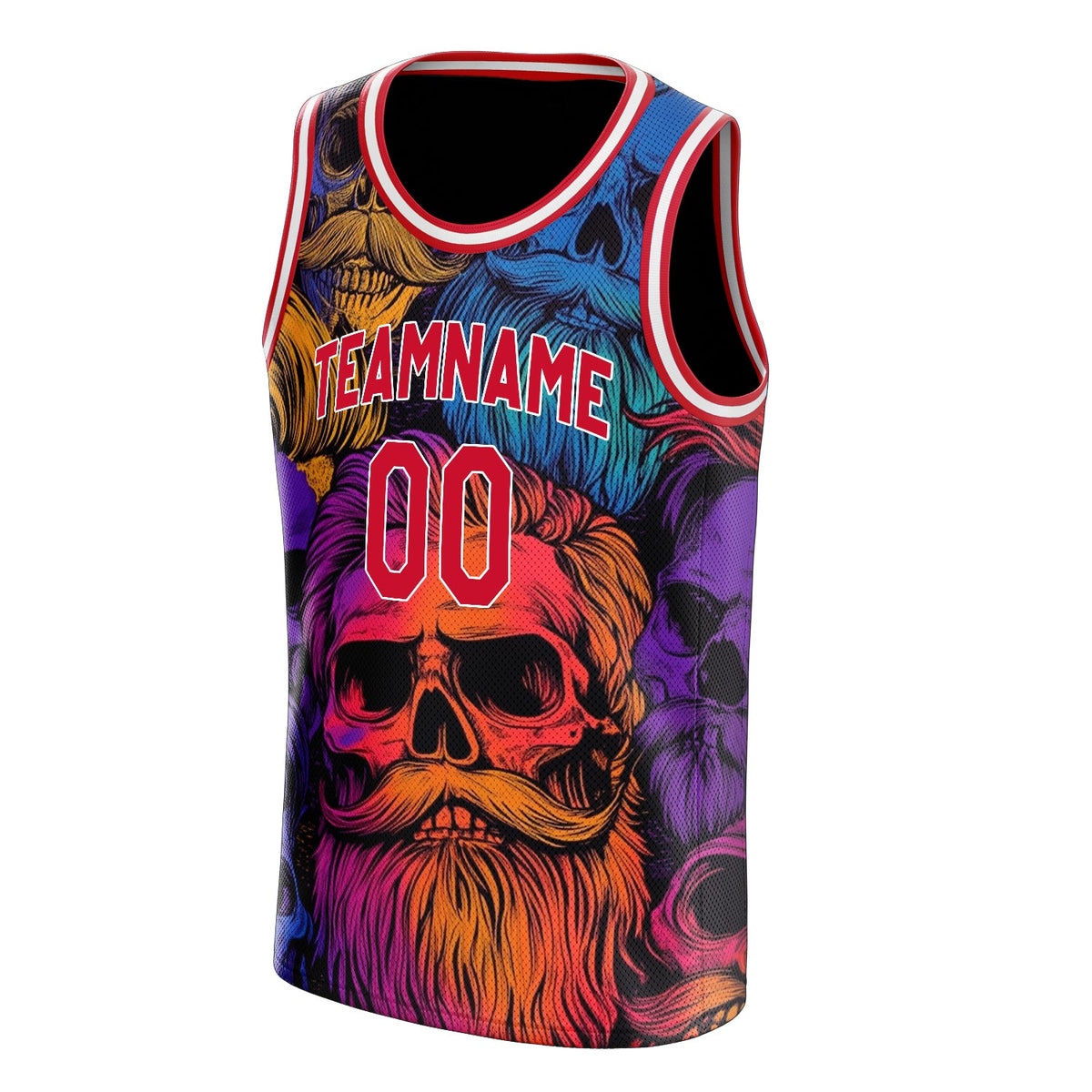 Custom Red Skull Basketball Jersey