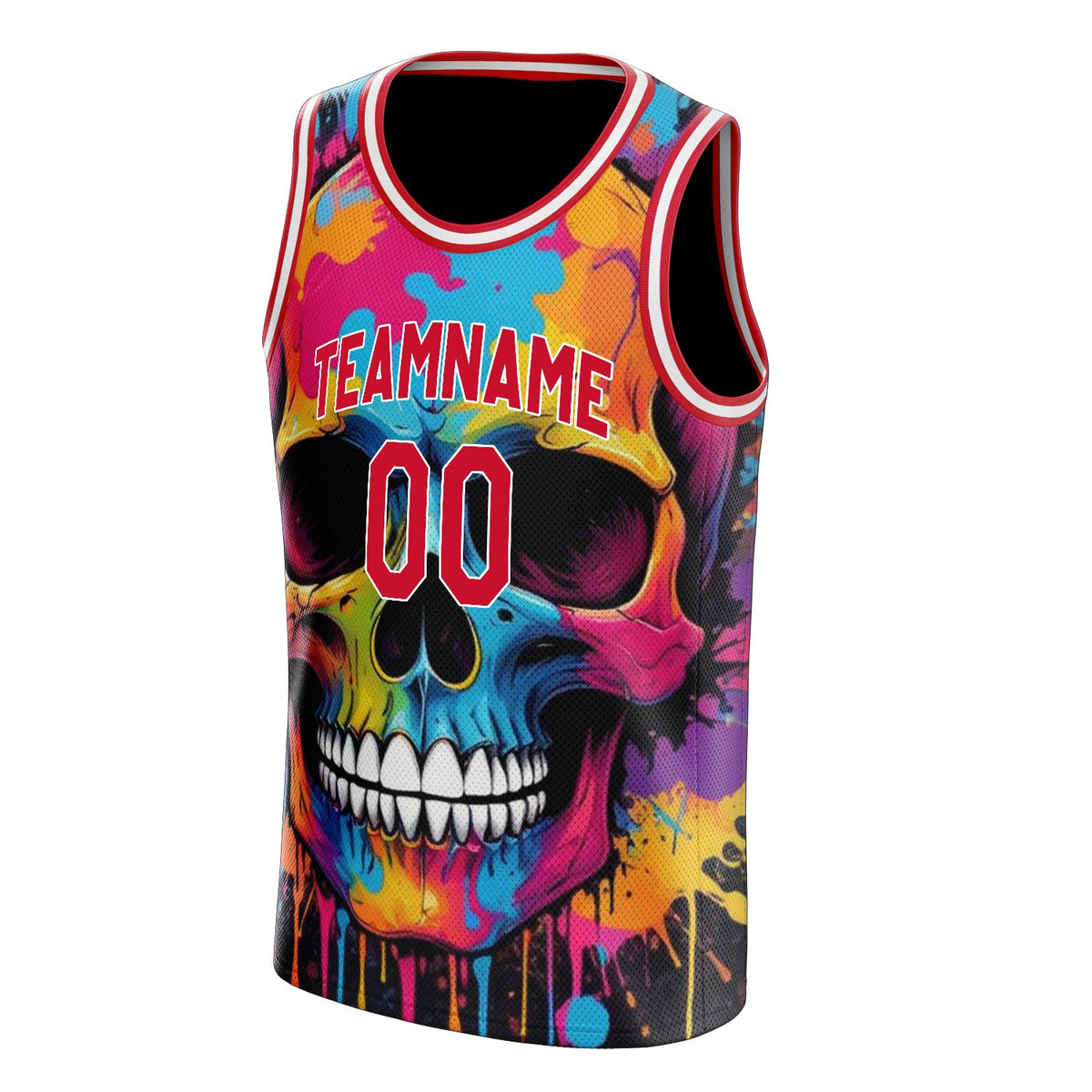 Custom Red Skull Basketball Jersey